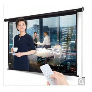 得力(deli)120英寸 16:10電動調節投影幕布投影布 家用投影儀幕布50498