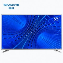 創維（Skyworth）55V6 55英寸 18核金屬邊框4色4K超高清智能網絡液晶電視機（銀色）