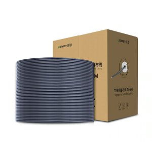 超五類網線【工程版0.5mm純銅線芯】CAT5e超5類8芯雙絞箱線 家裝寬帶非屏蔽監控305米 60547
