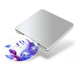 吸入式USB3.0外置DVD刻錄機 蘋果MAC臺式聯想筆記本電腦外接移動光驅 吸入式USB2.0【星光銀】