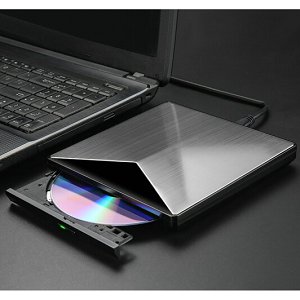 移動光驅 usb3.0高速讀寫 CD/DVD刻錄機 支持臺式機/一體機/筆記本/蘋果電腦全面 兼容 銀黑色外置星人光驅