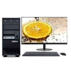 聯想（ThinkServer）TS250塔式服務器主機 E3-1225V6 +21.5英寸IPS顯示 16GB /128G固態/2×1T/RAID1